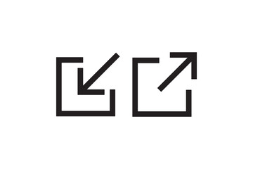 Fototapeta premium Enter and Exit Arrow Icons in Minimal Frame Style vector