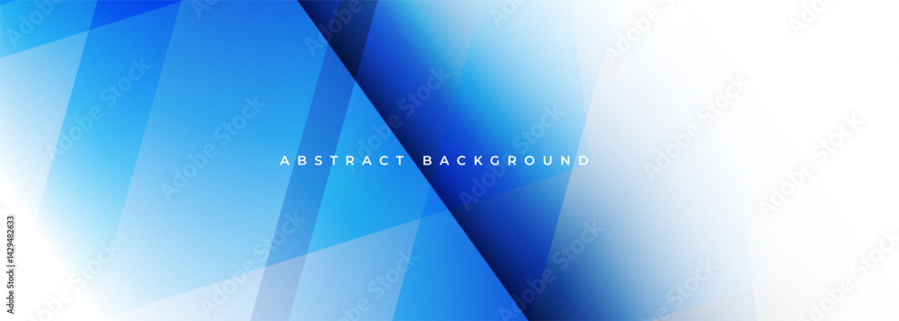 Poster Blue and white business presentation abstract background with geometric lines and shapes. Vector illustration