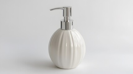 White ceramic soap dispenser. (14)