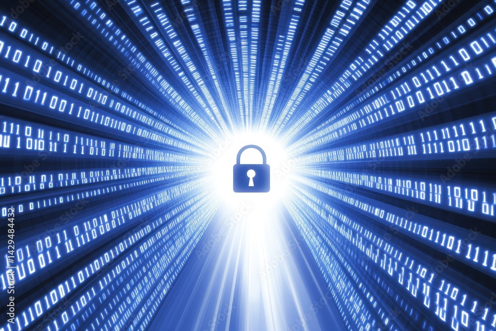 Aufkleber Binary code security lock