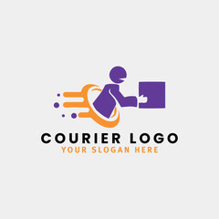 courier shipment delivery services logo design vector