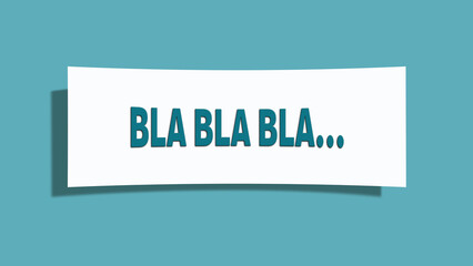 BLA BLA BLA... (BLA BLA BLA...) - A card isolated on light green background.