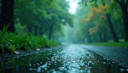 Obraz premium Gentle rain, individual drops falling on white , liquid, water