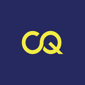 letters cq text logo design vector