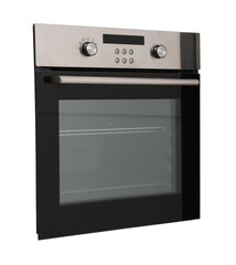 Obraz premium Modern electric oven isolated on white. Built-in cooking equipment