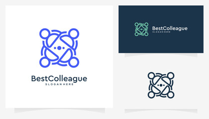 Best Colleague logo design ideas, Creative vector for teamwork, partner business, etc.