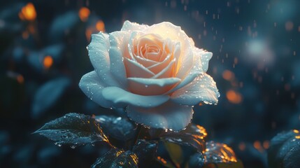 white rose in full bloom with soft lighting and high-definition detail