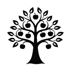 Obraz premium Apple Tree Drawing with Decorative Branches