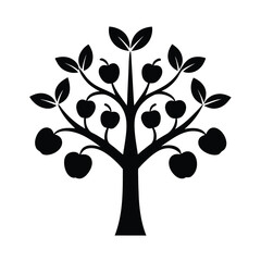 Obraz premium Minimalist Orchard Tree Icon Design