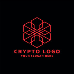 crypto currency block chain logo design vector