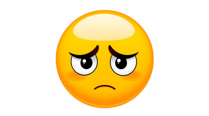A grumpy emoticon expresses displeasure yellow design simple background bold features digitally