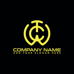 letters ctw logo design vector format