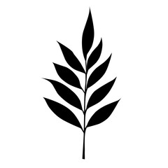 Black Silhouette Leaf Design Element