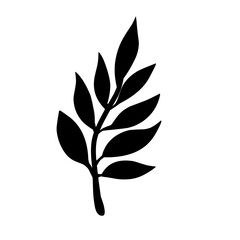 Black Silhouette Leaf Design Element