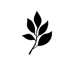 Black Silhouette Leaf Design Element