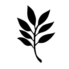 Black Silhouette Leaf Design Element
