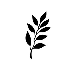 Black Silhouette Leaf Design Element