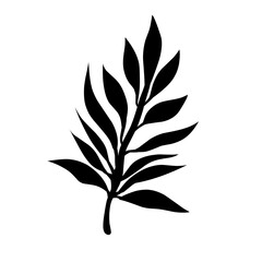 Black Silhouette Leaf Design Element