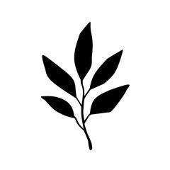 Black Silhouette Leaf Design Element