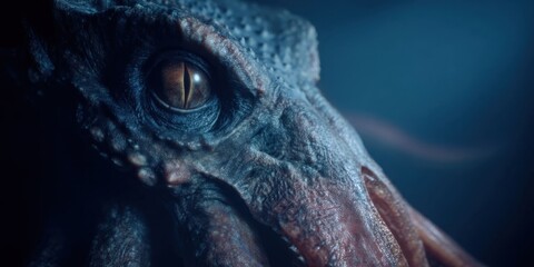 Terrifying Giant Sea Monster Squid Alien Painting