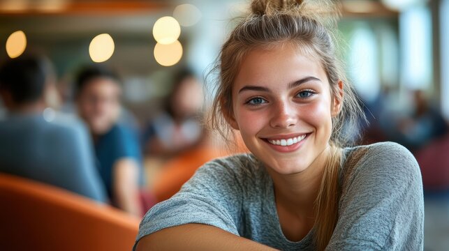 university students relaxing together in a modern student lounge