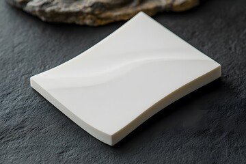 Fototapeta premium Abstract White Curved Surface on Black Background Minimalist Design Element