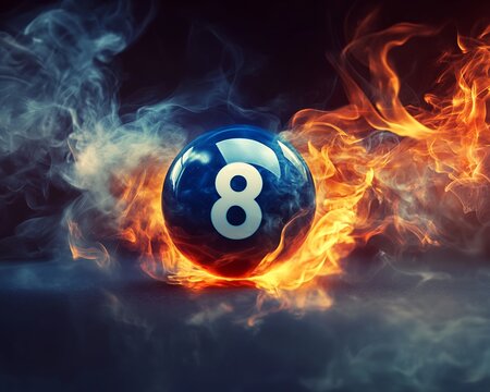 Eight Ball in Fire and Smoke