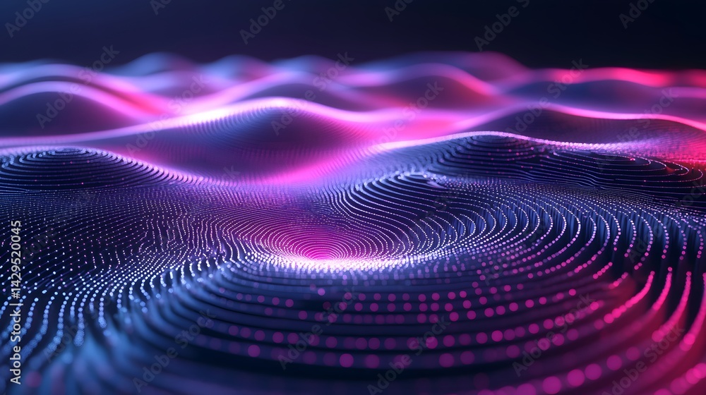Poster abstract digital waves create a mesmerizing landscape of colors and textures, showcasing the beauty 