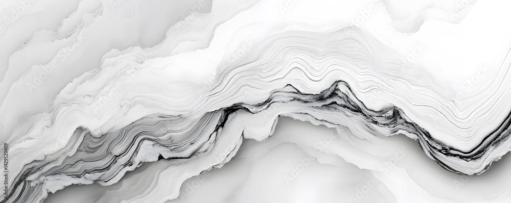 Poster an abstract monochrome design featuring smooth waves and elegant lines