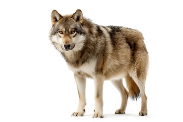 Fototapeta premium dire wolf in contrast on white canvas 