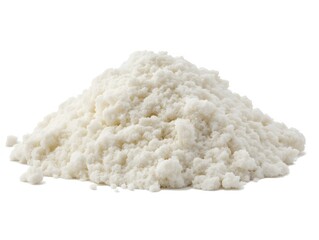 Pile of White Powder Granules Isolated on White Background