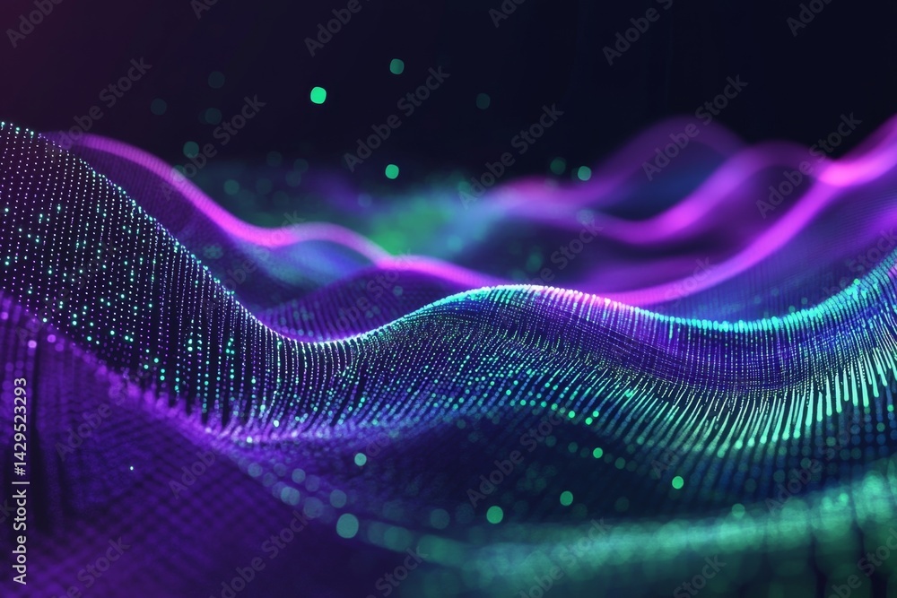 Aufkleber abstract data visualization with swirling, glowing particles
