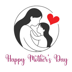 Cute Mother’s Day Greeting Card Design – Vector EPS