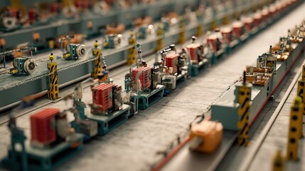 Obraz premium Machines in Factory Setting Represented as Barriers in Industrial Space