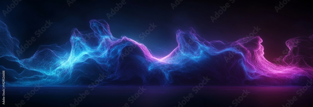 Aufkleber colorful abstract light waves in dynamic flow and movement