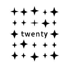 Twinkling stars. Sparkle star icons. Blink glitter and glowing icon. Transparent PNG