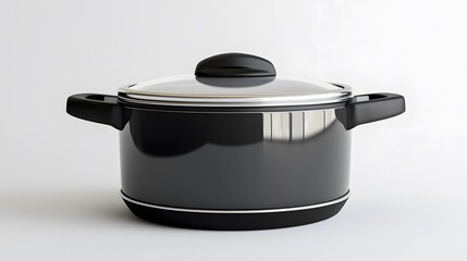 Black Pot with Lid with Studio Shot.