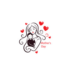 Happy Mother's Day Sentimental Artwork Elegant Linework and Love.