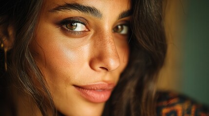 Beautiful Arab Woman with Natural Glow and Warm Eyes