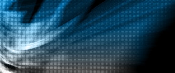 abstract glowing blue and grey wave with halftone texture 