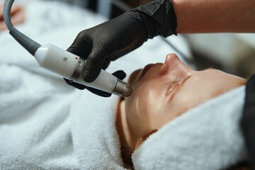 Skincare treatment session at a spa during the day