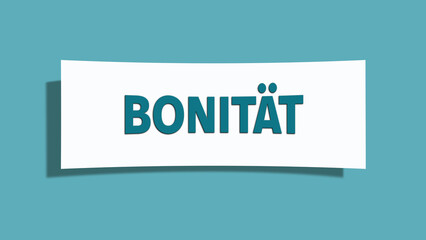 Bonitaet (Creditworthiness) - A card isolated on light green background.