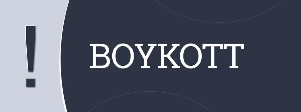 Boykott (boycott) - A blue banner illustration with white text.