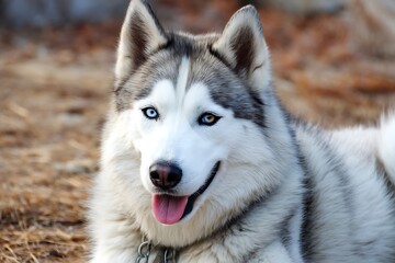 Obraz premium siberian husky captured in powerful pet image 