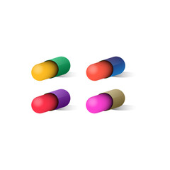 3D Capsule Pills Isometric Medical Illustration
