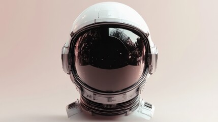 Bold 3D space helmet with light color tones