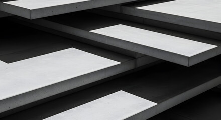 Fototapeta premium Minimalist Concrete Steps With Subtle Shadows and Abstract Composition