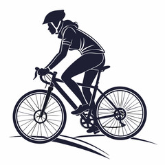 Obraz premium Female Cyclist Silhouette Riding Bike Exercise And Sport Activity Vector Design