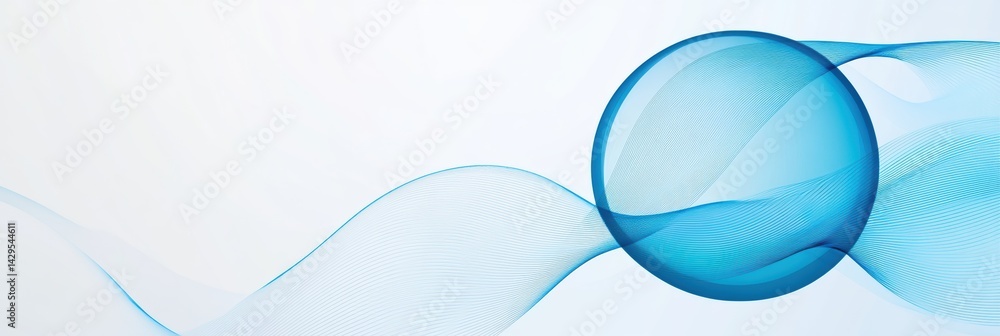 Aufkleber abstract blue circle and lines creating a delicate geometric composition in soft hues