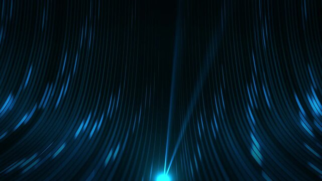 Blue Fiber Optic Cables Flowing Toward Camera - Data Internet Concept 2